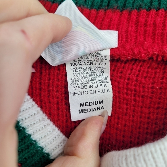 Mickey mouse unlimited green red cute Christmas sweater size Medium - Picture 3 of 8